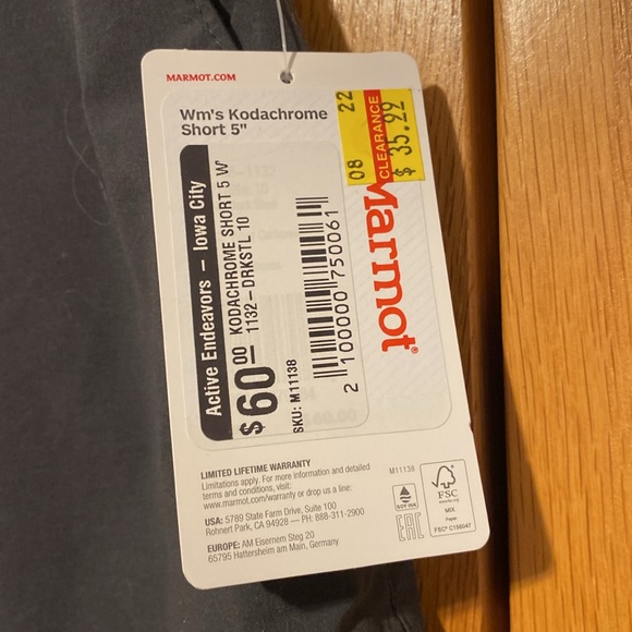 Marmot Kodachrome 5” gray shorts hiking athletic nylon size 10 - Picture 2 of 7